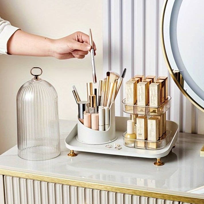 360 Twist Split Makeup Rack, Large Capacity Carousel Spinning Holder, Makeup Pen Organizer Detachable Cosmetic Storage Rack, Vanity Table Desktop Cosmetic Shelf, Table Top Makeup Organizer, Multipurpose Cosmetic Container 360 Twist Split Makeup Rack, Large Capacity Carousel Spinning Holder, Makeup Pen Organizer Detachable Cosmetic Storage Rack, Vanity Table Desktop Cosmetic Shelf, Table Top Makeup Organizer, Multipurpose Cosmetic Container